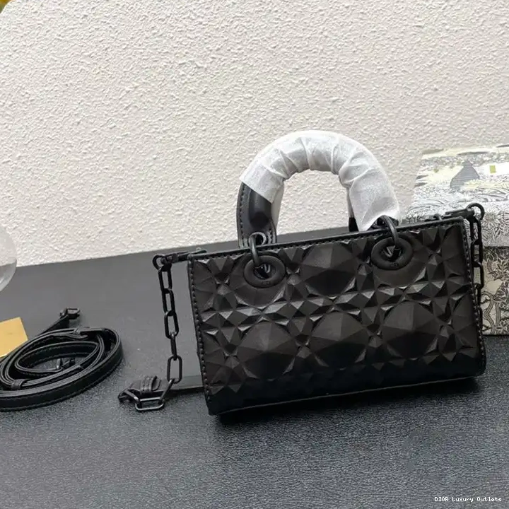 Cheap Motif Micro Ultramatte Black Diamond D-Joy with Calfskin Lady Cannage Bag 0613 Luxury